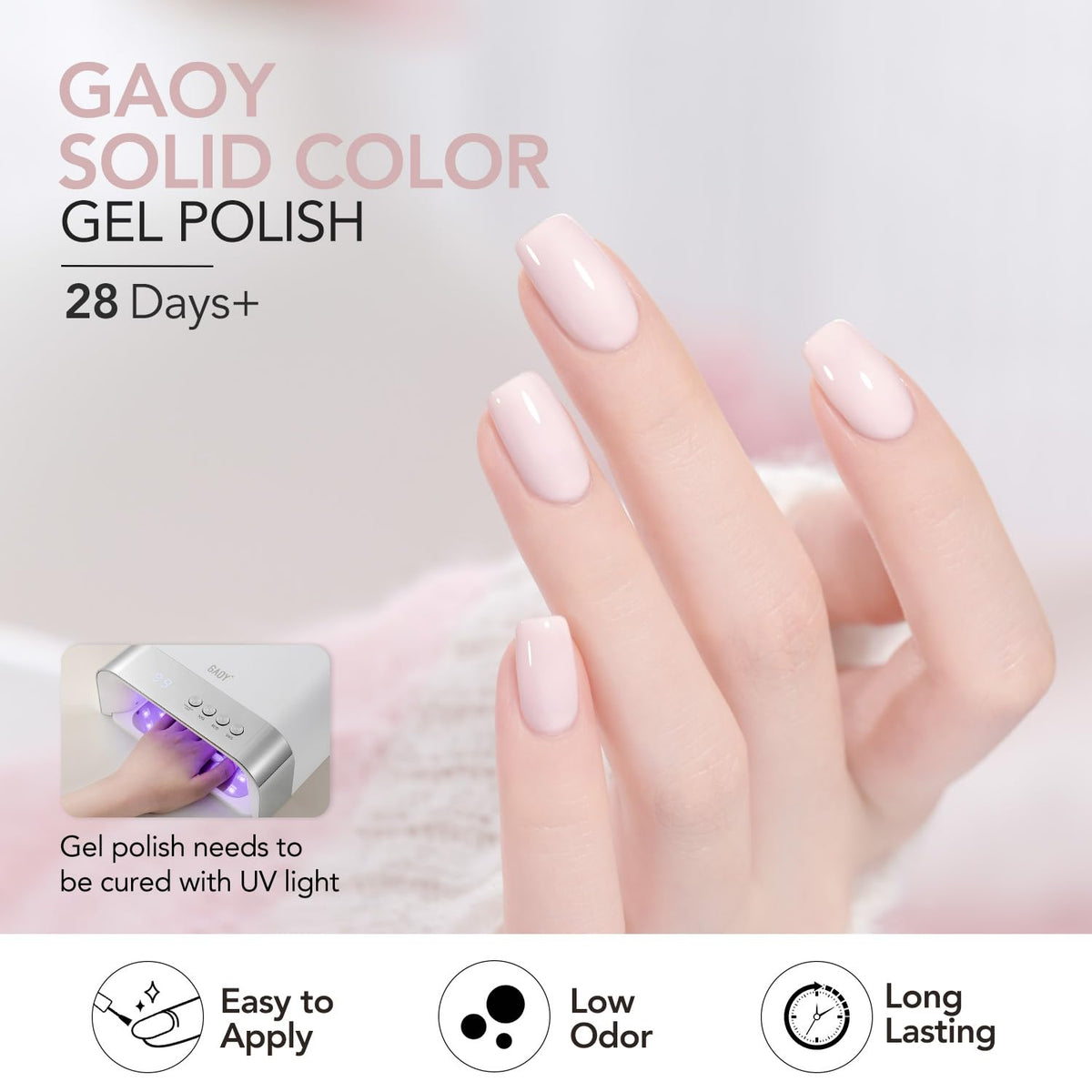 GAOY 16ml bottle held in hand showing size and generous volume for multiple manicures