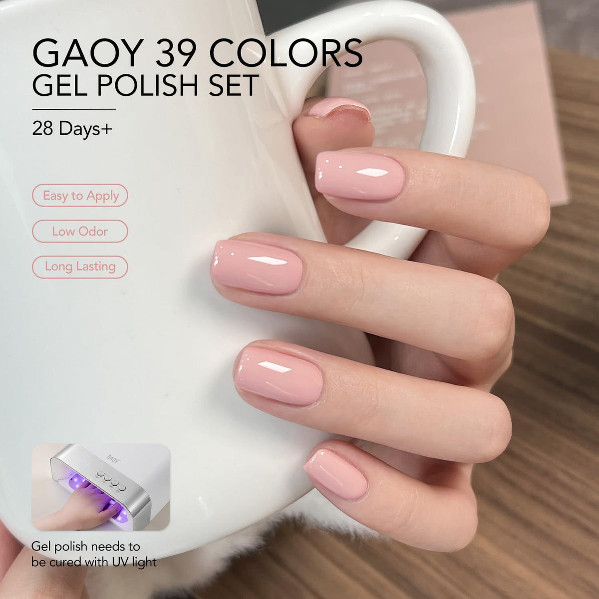 GAOY size scale hand comparison next to bottles to show bottle capacity and portability benefit