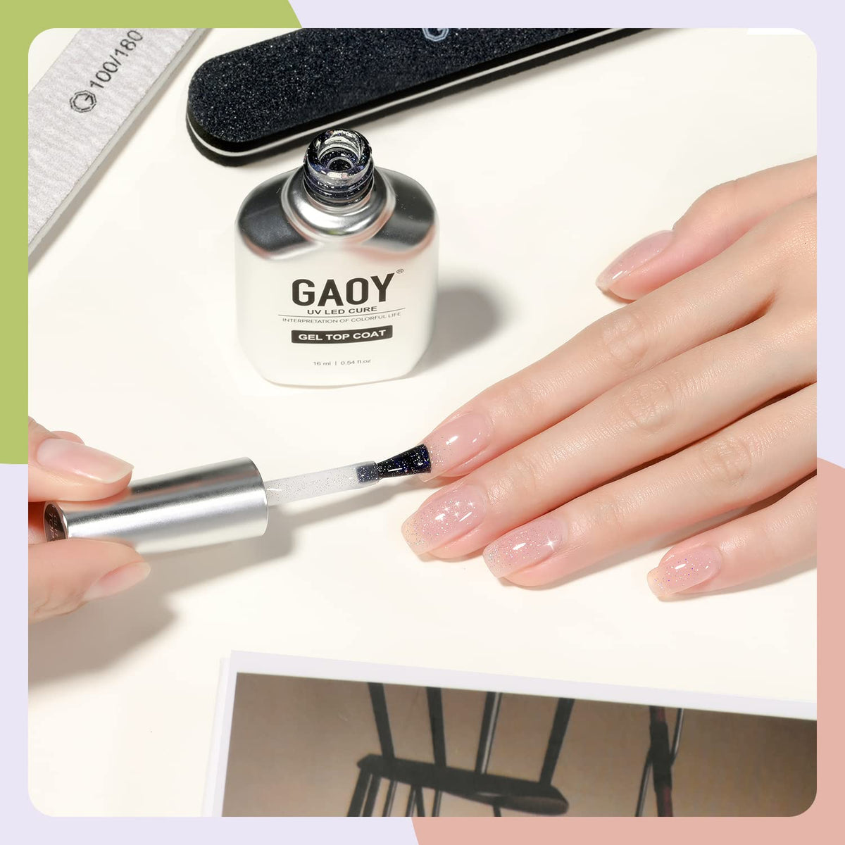 GAOY bottle beside a coin to show compact 16ml travel-friendly size