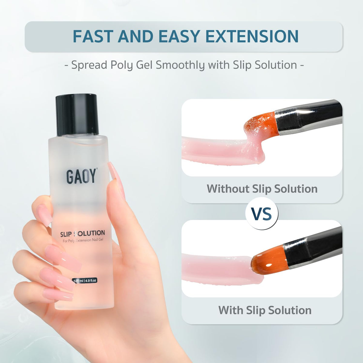 GAOY dual-ended nail art brush included for precise poly gel sculpting benefit
