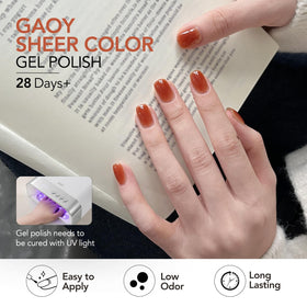 GAOY summer manicure on model showing vibrant layered jelly and salon-worthy shine
