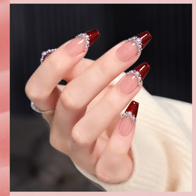 GAOY swatch fan on skin showing eight red shades for easy color selection benefit