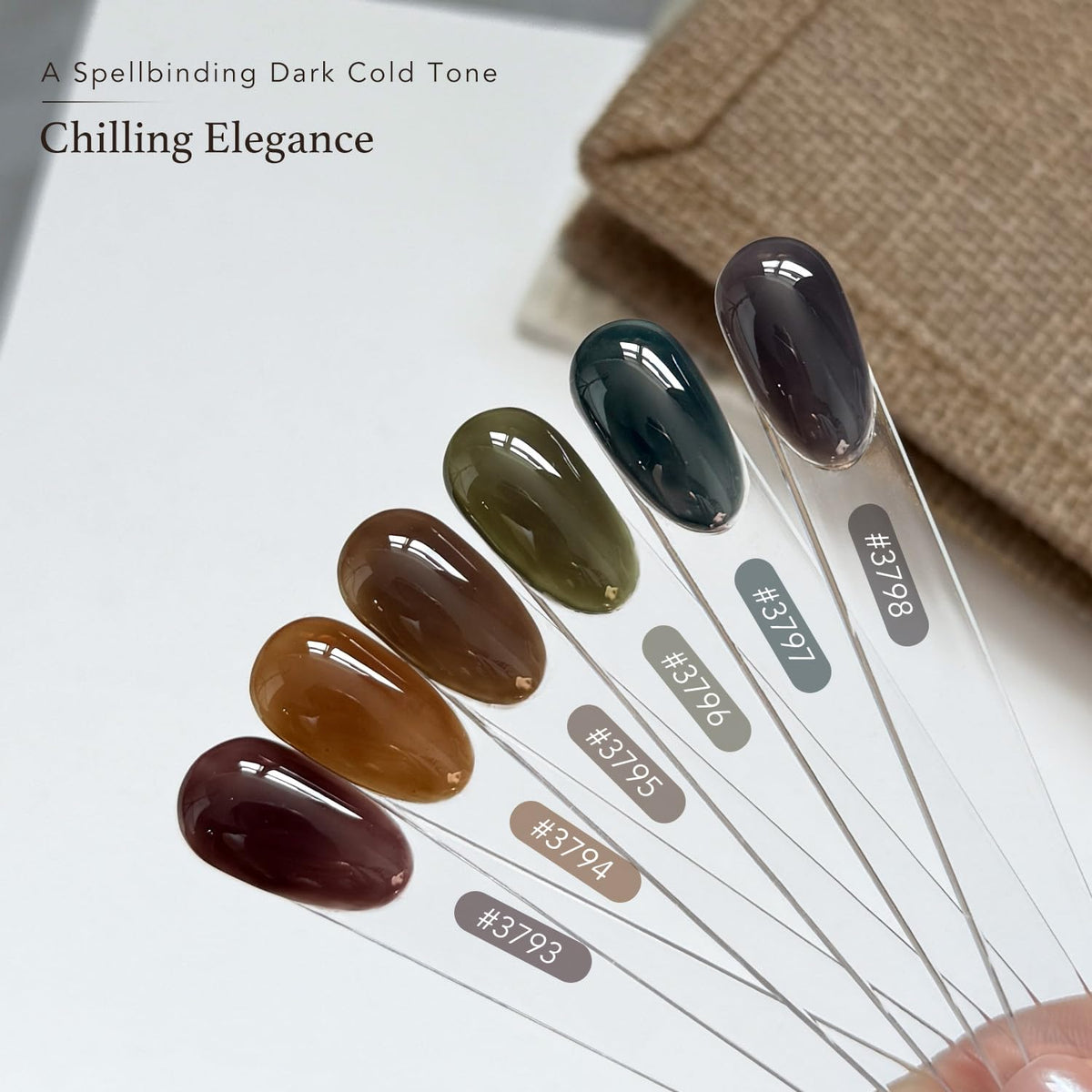 GAOY swatch strip displaying six translucent shades for easy color selection
