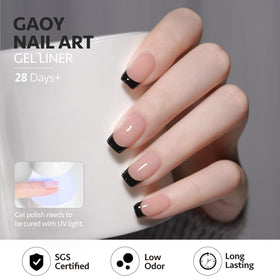 GAOY black swirl detail on nail plate, crisp design visibility advantage