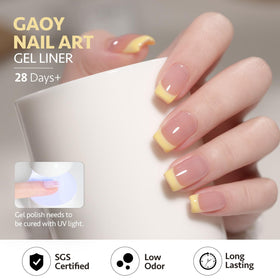 GAOY gel texture swatch of pastel butter yellow showing smooth coverage