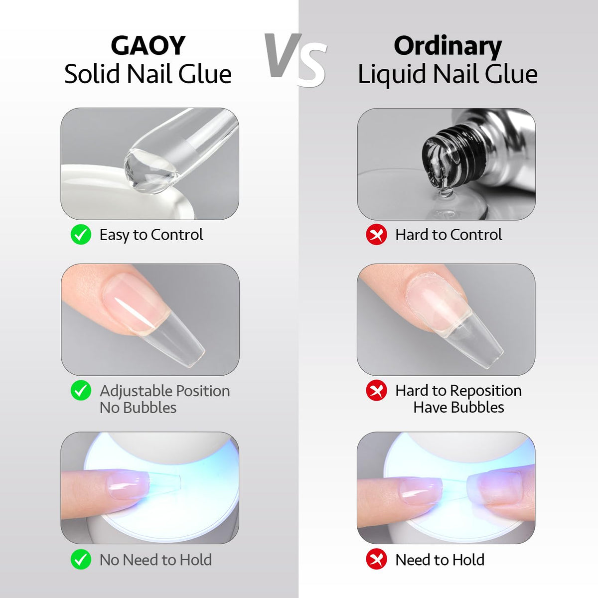 GAOY close-up of the solid gel texture demonstrating non-sticky consistency for easy handling