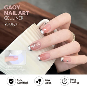 GAOY metallic gel swatch showing chrome pigment and reflective texture