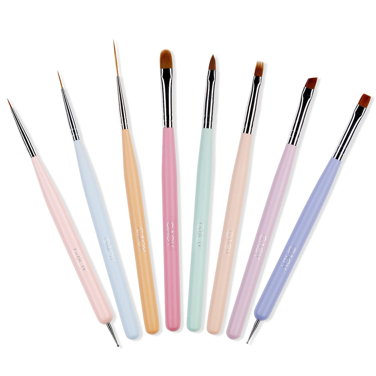 GAOY brush strokes on nail tips showing texture control and design versatility