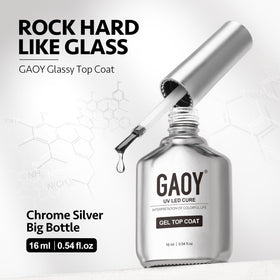 GAOY texture swatches on nail tips showing glass-like shine benefit