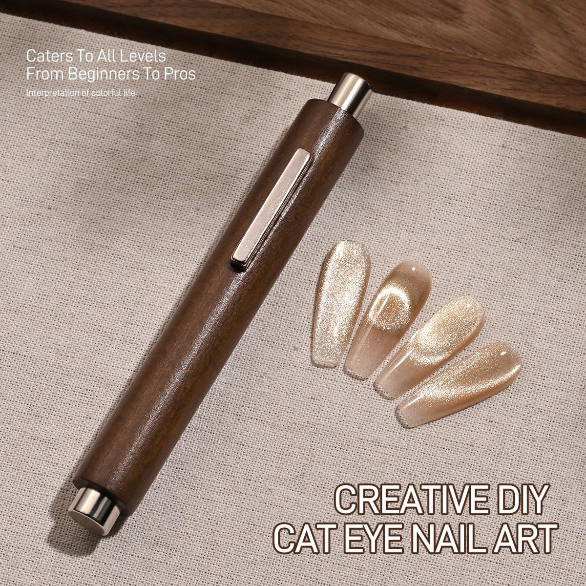 GAOY thick cylindrical head detail producing broader shimmer bands for dramatic nails