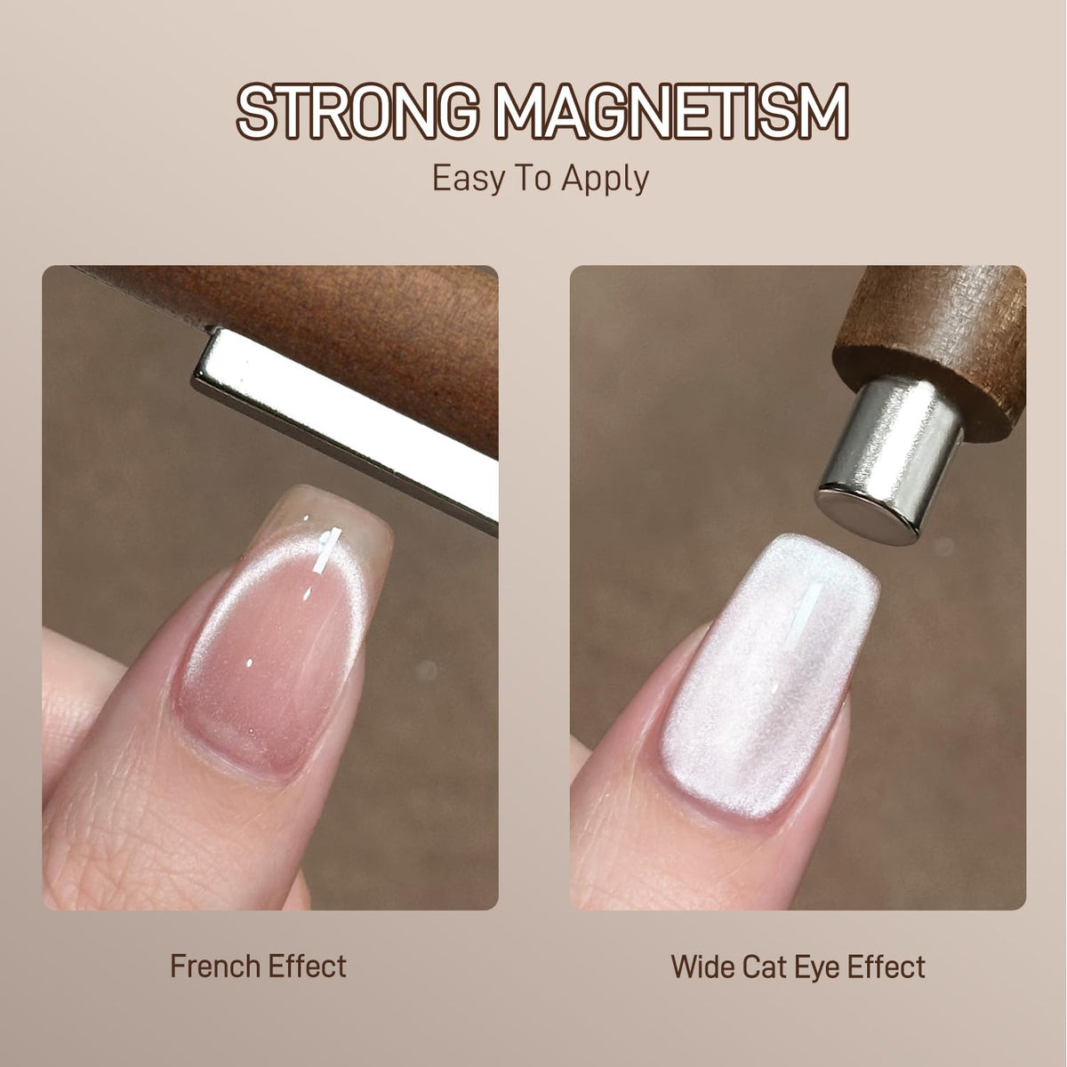 GAOY thin cylindrical head close-up creating precise cat eye lines on gel polish