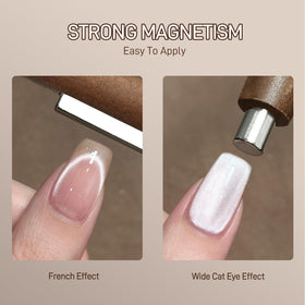 GAOY thin cylindrical head close-up creating precise cat eye lines on gel polish