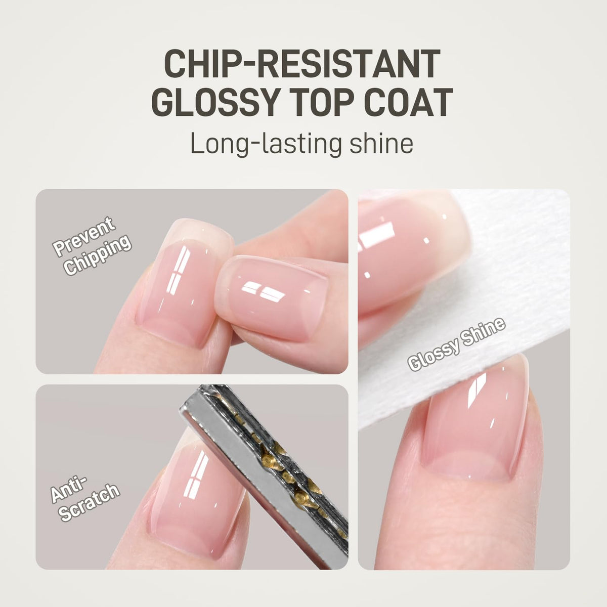 GAOY top coat swatch cured to mirror shine preserving color vibrancy benefit