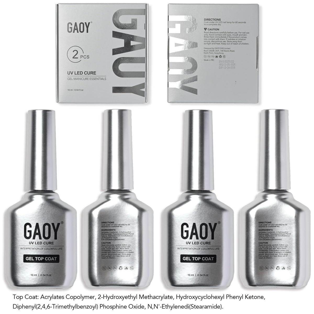 GAOY two bottles staged to show the set quantity and professional presentation