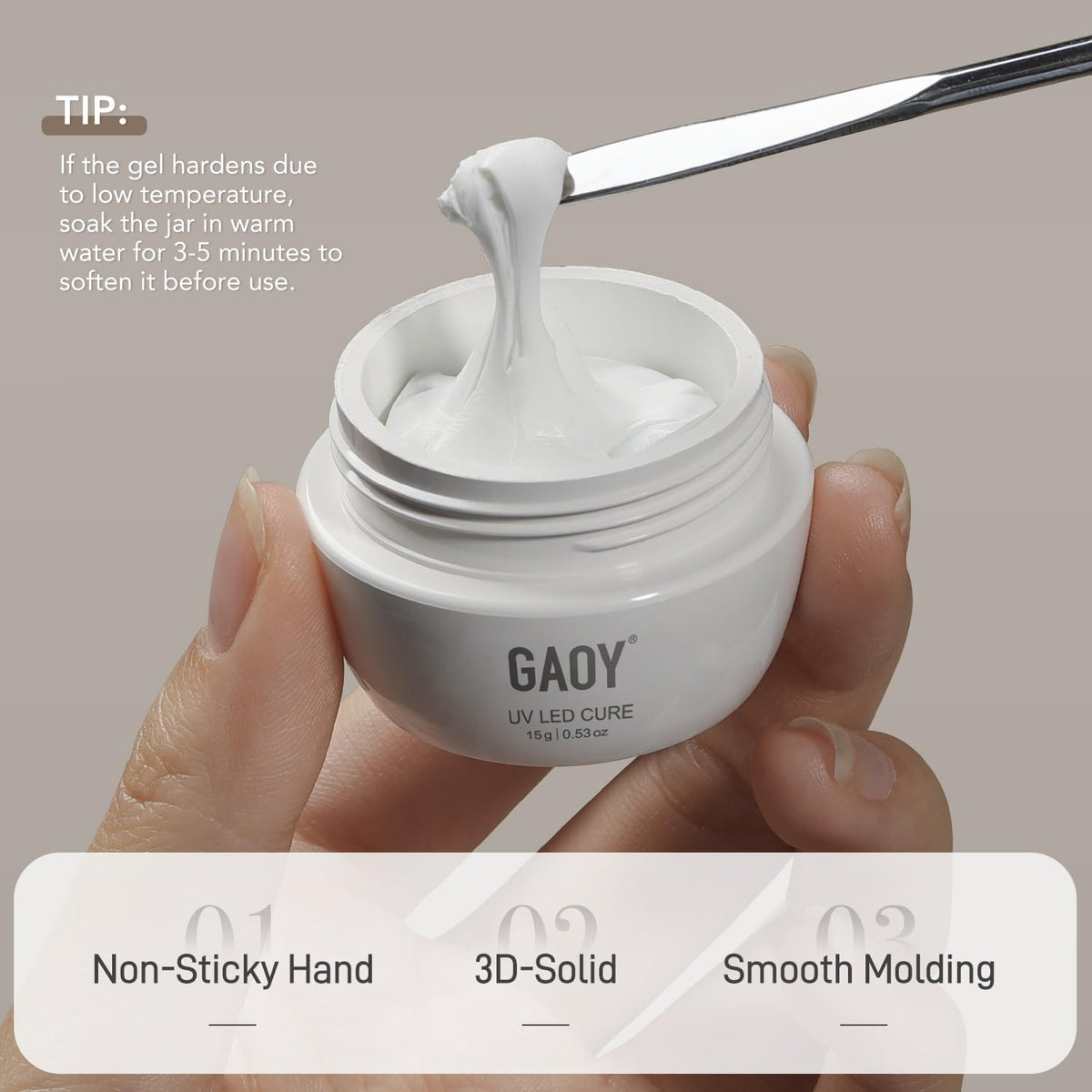 GAOY sculpting gel being carved with tools showing precise detailing advantage