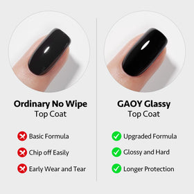 GAOY white gel swatches on nail tips demonstrating opaque coverage and clean finish