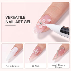 GAOY detailed 3D flower on nail showcasing sculpting precision and decorative potential