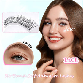 GAQQI lashes applied on eye demonstrating natural blend and quick application