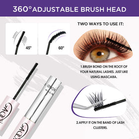 GAQQI applying adhesive to cluster lashes for secure hold