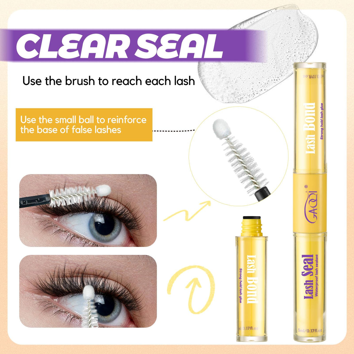 GAQQI clear sealant brush stroke showing smooth residue-free finish