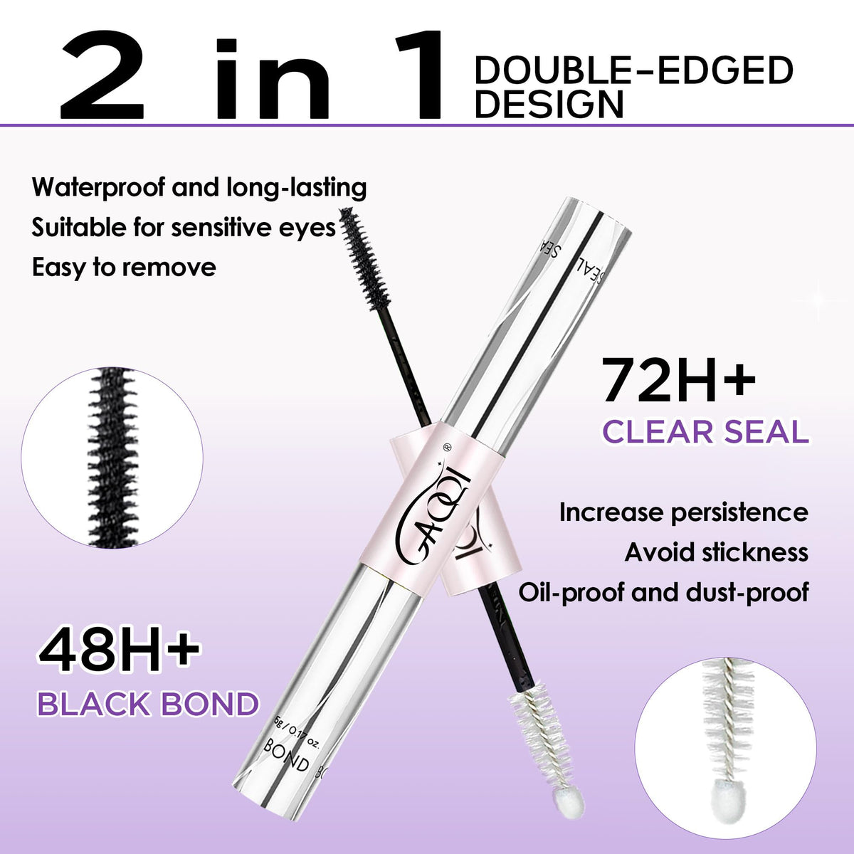 GAQQI close-up of the fine brush tip enabling precise adhesive application