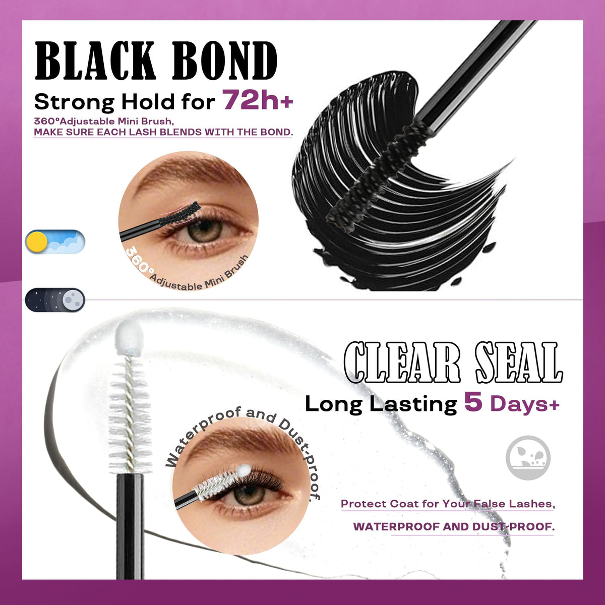 GAQQI close-up of dual-ended brush tips for precise bond and seal