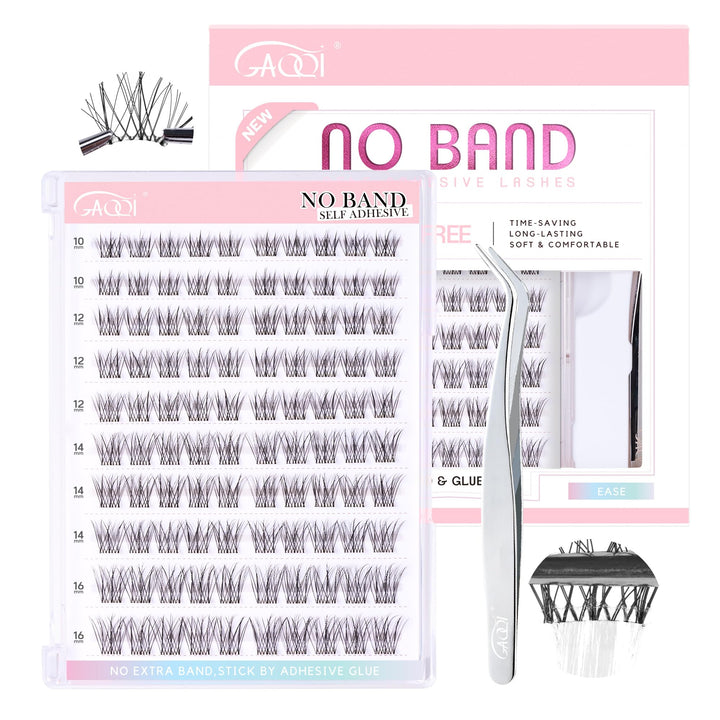 GAQQI front packaging LACE kit showing 100pcs and tweezer, quick application benefit