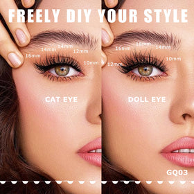 GAQQI close-up of a single lash cluster showing C-curve and natural texture benefit realistic look