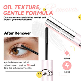 GAQQI remover applied to adhesive showing quick, gentle dissolution
