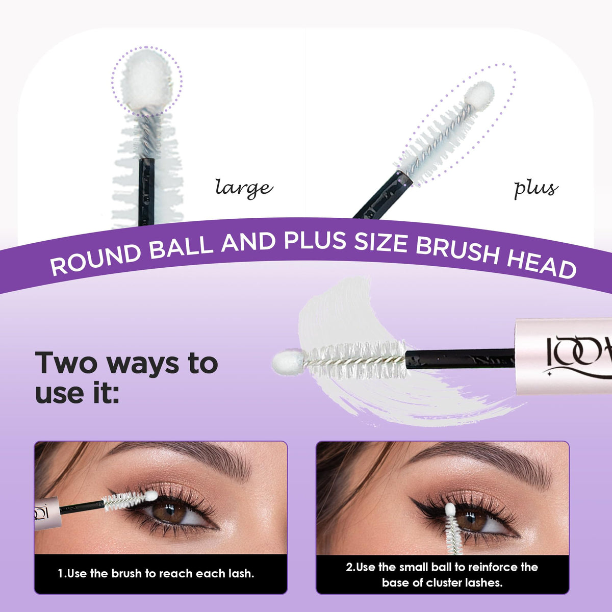 GAQQI glue texture dab illustrating waterproof formula and smooth finish