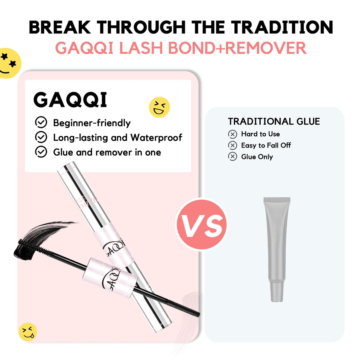 GAQQI in a small makeup pouch illustrating travel-friendly lash solution