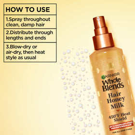 Garnier label highlighting recycled plastic packaging and clean formula