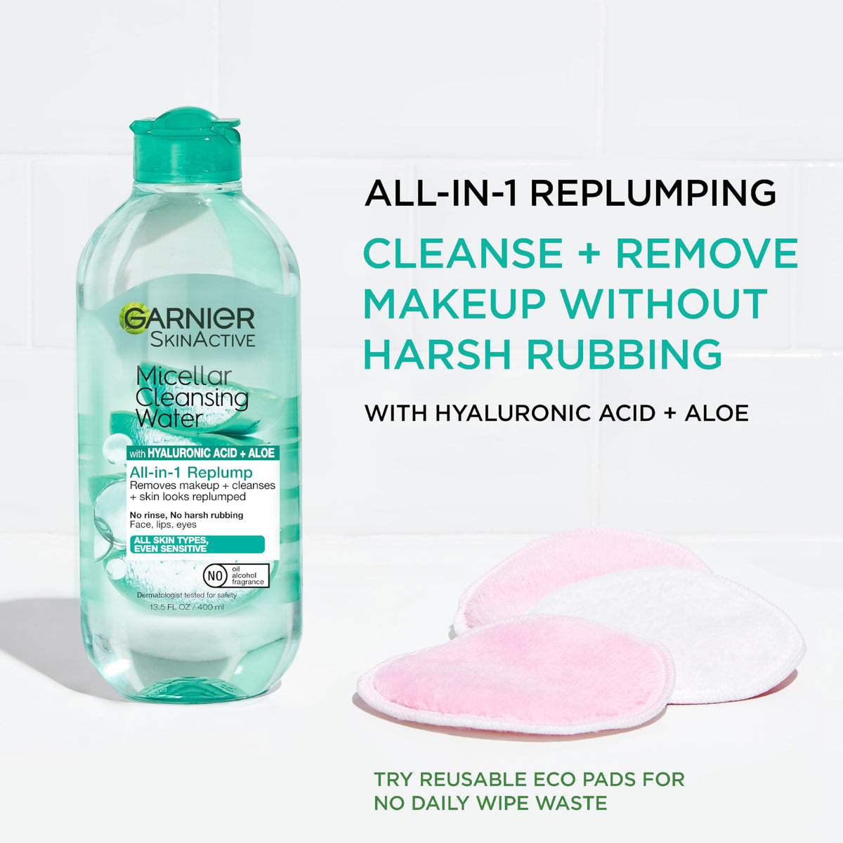 Garnier close-up hyaluronic droplet highlighting hydration