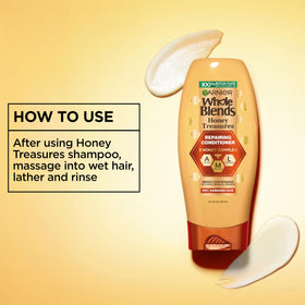 Garnier conditioner being poured in shower for quick detangling