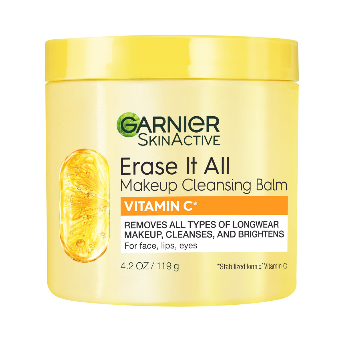 Garnier front jar view showing product and brand, clear label for easy identification