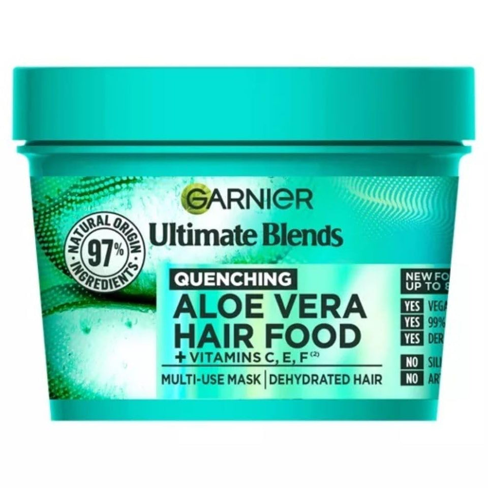 Garnier Fructis front packaging showing 400ml jar and benefit of long‑lasting hydration
