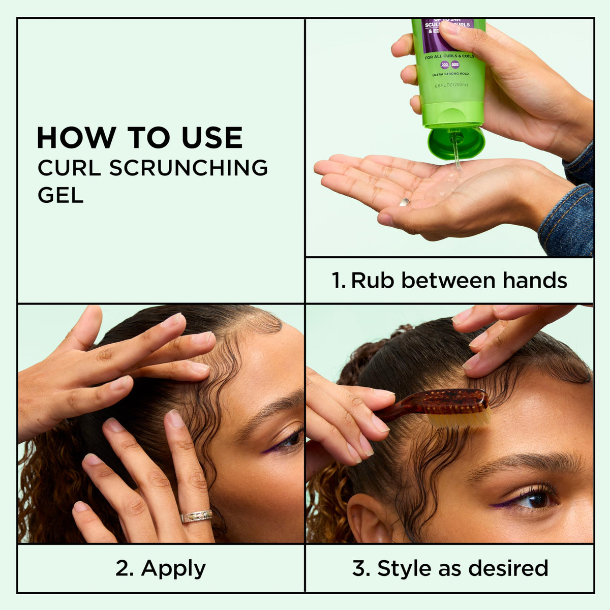 Garnier application rake-and-shake technique creating loose wave definition