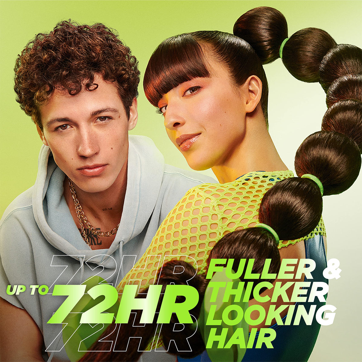 Garnier Fructis being applied to damp hair for detangling and prep before styling benefit