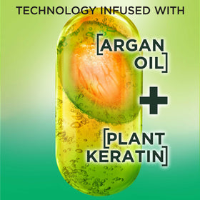 Garnier Fructis argan oil and plant keratin detail highlighting nourishing ingredients
