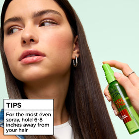 Garnier Fructis before and after hair comparison showing reduced frizz and shine