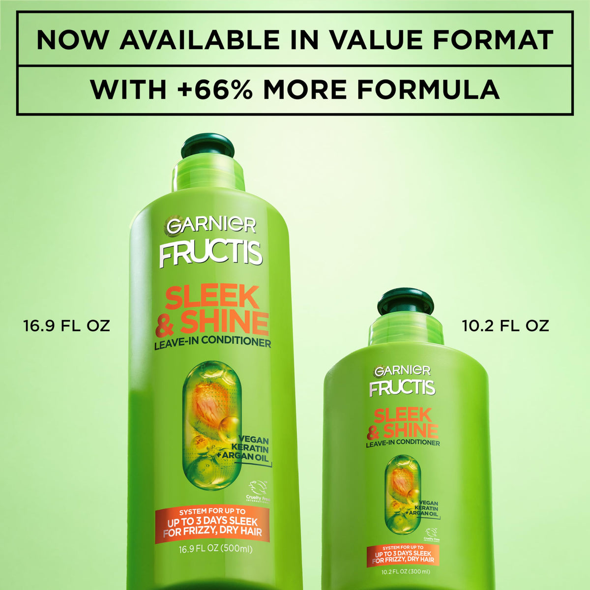Garnier Fructis packaging showing Leaping Bunny cruelty-free logo and ethical benefit