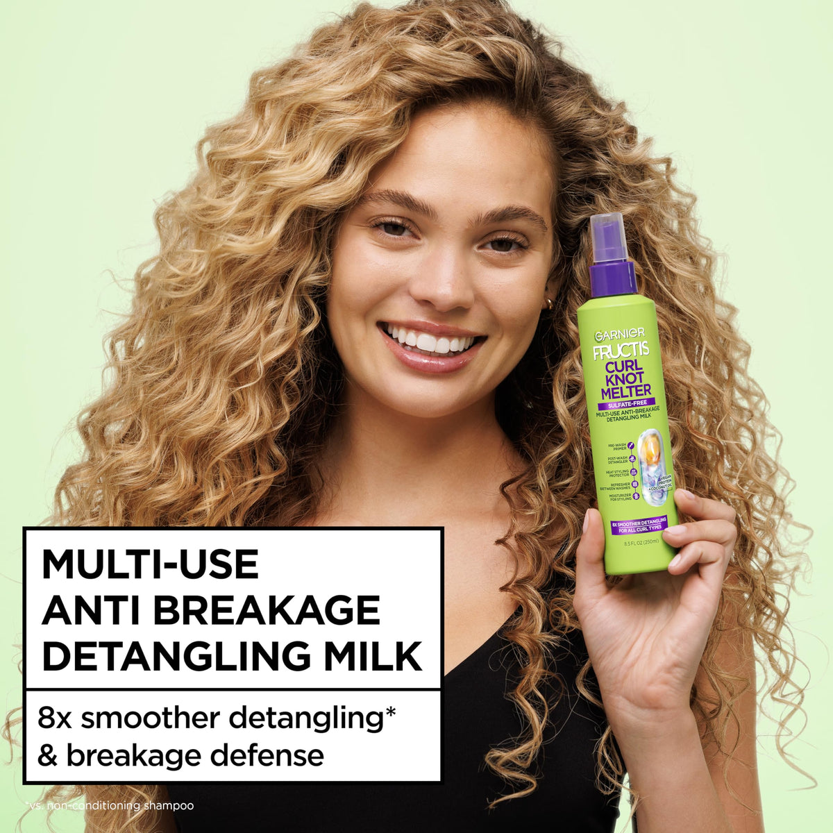Garnier Fructis bottle in hand to illustrate travel-friendly size