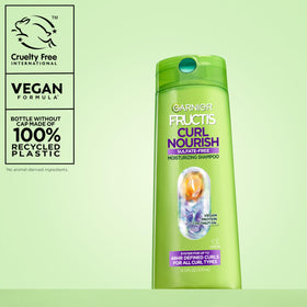 Garnier Fructis before and after curls showing reduced frizz