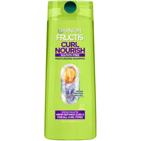 Garnier Fructis front packaging showing bottle and label benefit