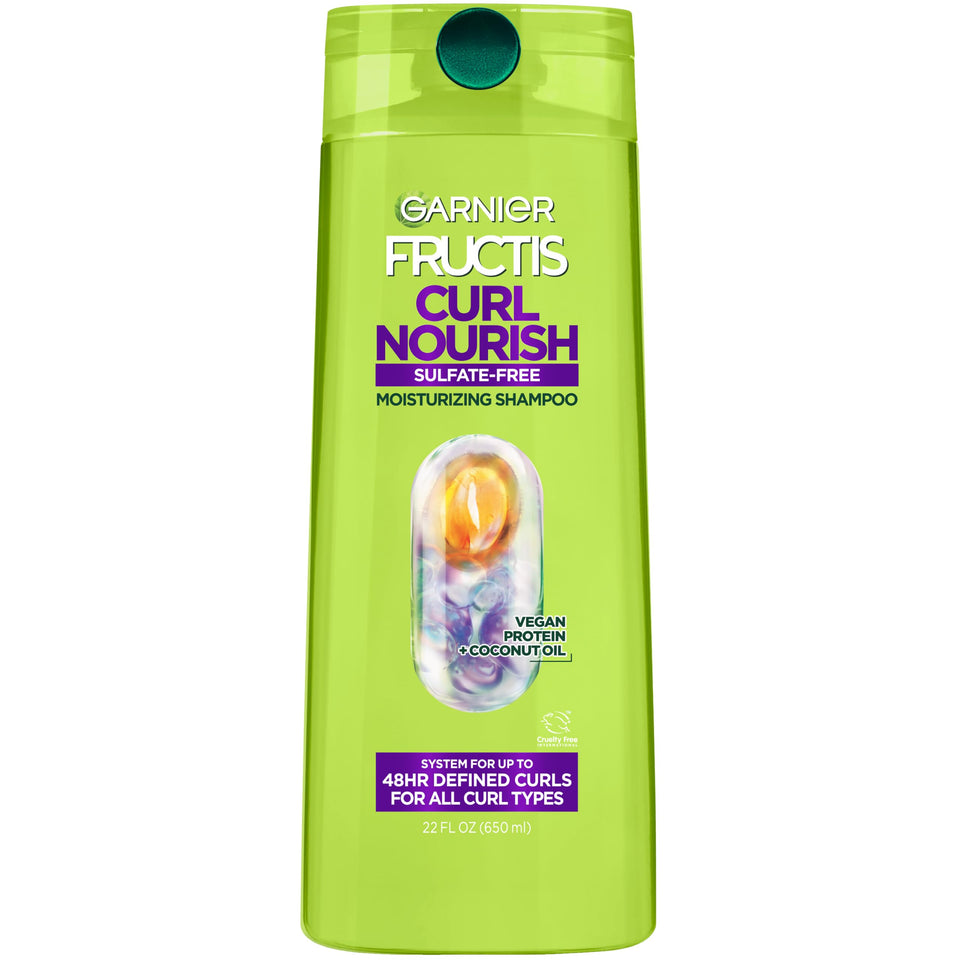 Garnier Fructis front packaging showing bottle and label benefit