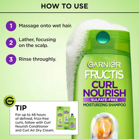 Garnier Fructis bottle on bathroom shelf suggesting everyday use