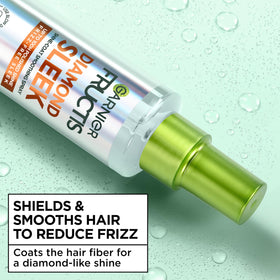 Garnier Fructis recycled bottle badge emphasizing 100 percent recycled plastic benefit