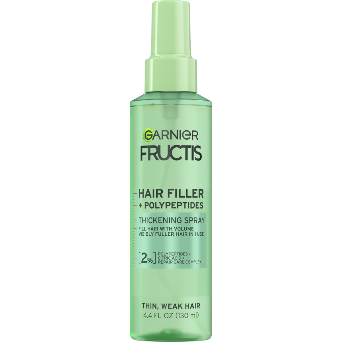 Garnier Fructis front packaging showing volumizing spray and benefit