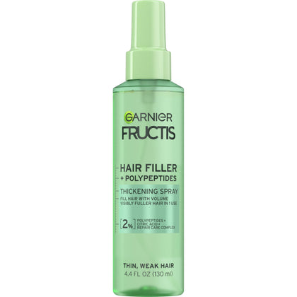 Garnier Fructis front packaging showing volumizing spray and benefit
