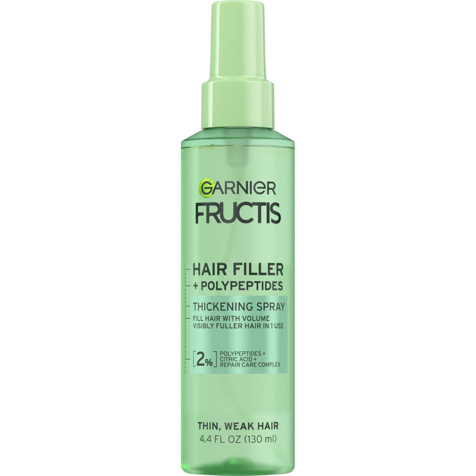 Garnier Fructis front packaging showing volumizing spray and benefit